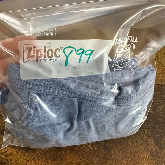 Anthropologie malin utility pants size large blue (missing belt) pull on - Picture 9 of 9